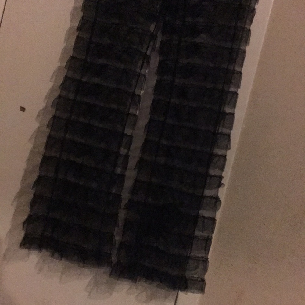 Women’s sheer ruffle pants